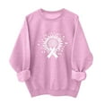 thumbnail image 2 of Aobny Flowers Sweatshirt Women Breast Cancer Pink Sweatshirts Crew Neck Long Sleeve Blouses for Women Casual Summer,XL, 2 of 5
