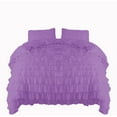 thumbnail image 1 of Amay 800 Thread Count 1 Piece Premium Waterfall Ruffle Duvet Cover 100% Organic Cotton Oversized King ( 120x 98 )Purple Solid, 1 of 5
