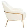 thumbnail image 3 of SAFAVIEH Eleazer Modern Glam Velvet Accent Chair, Cream, 3 of 7