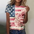 thumbnail image 2 of asdoklhq Fourth Of July Shirts for Women Oversized Tshirts Women's Casual and Fashionable Printed T-shirt with Round Neck and Short Sleeved Pink S, 2 of 6