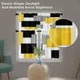 thumbnail image 6 of Yellow Kitchen Window Curtains Valance and Tier Set 36 Inch, Black Grey White Modern Rod Pocket Short Tier Curtain for Bathroom, Abstract Art Small Cafe Drapes for Kitchen Decor, 6 of 6