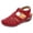 Red, variant on Flat Sandals for Women Close Toe Comfortable Adjustable Ankle Strap Strappy Fishman Slip on Casual Summer Driving Shoes for Beach Travel Red Size 8