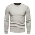 thumbnail image 2 of IROINNID Men's Sweater Round Neck Long Sleeve Jumper Mid-Length Solid Color Leisure Pullover Autumn wear Slim Fit Sweater Korean Version Bottoming Shirt Thread, 2 of 7