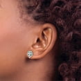 thumbnail image 3 of Sterling Silver Rh-Plated Emerald Four Leaf Clover Post Earrings (Width 7.8) (Length 10.1) - Jbsp, 3 of 5