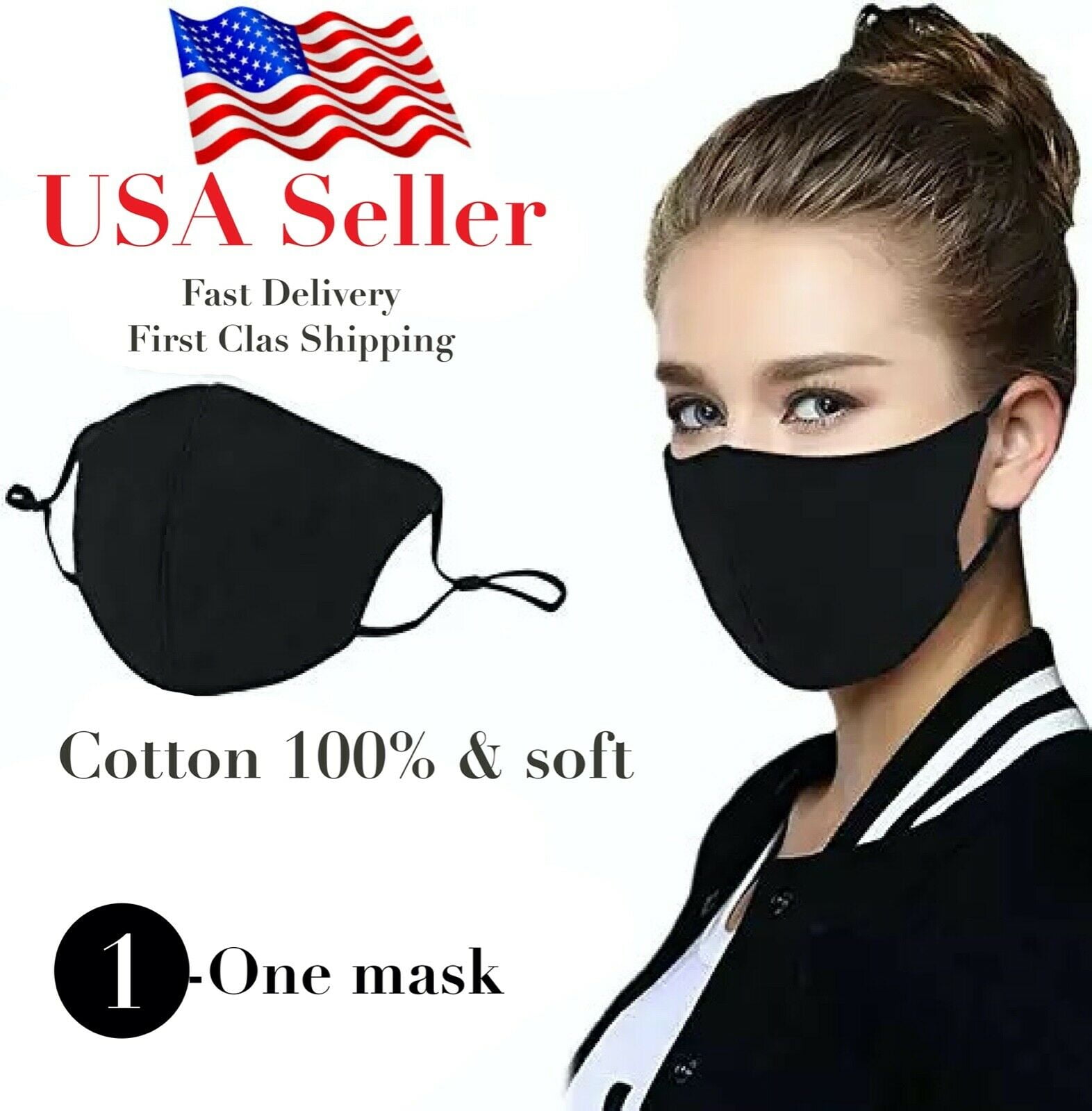 Cotton Face Mask Washable, Reusable , Adjustable Face Mask Very Comfortable for Outdoor Sports, Cycling, Running