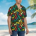 thumbnail image 3 of Logiee Pineapple Fruit Colorful Print Mens Hawaiian Shirts,Loose-Fit Short Sleeve Button Down Tropical Aloha Beach Shirt,Summer Vacation Wedding Tops,3X-Large, 3 of 7