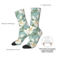 thumbnail image 4 of Daiia Lilies Flowers Print Crew Socks – Soft Breathable Long Socks for Men & Women, Moisture-Wicking & Comfortable Daily Wear Socks, One-Size Fits Most (US 5-11), 4 of 6
