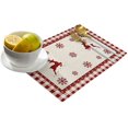 thumbnail image 2 of Lazone Manteles individuales de mesa, juego de 6 manteles lavables con aislamiento, diseño de alces navideños, copos de nieve, búfalo rojo, juego de manteles individuales para decoración de interiores y exteriores Ormromra WMZL-2267-1, 2 of 6