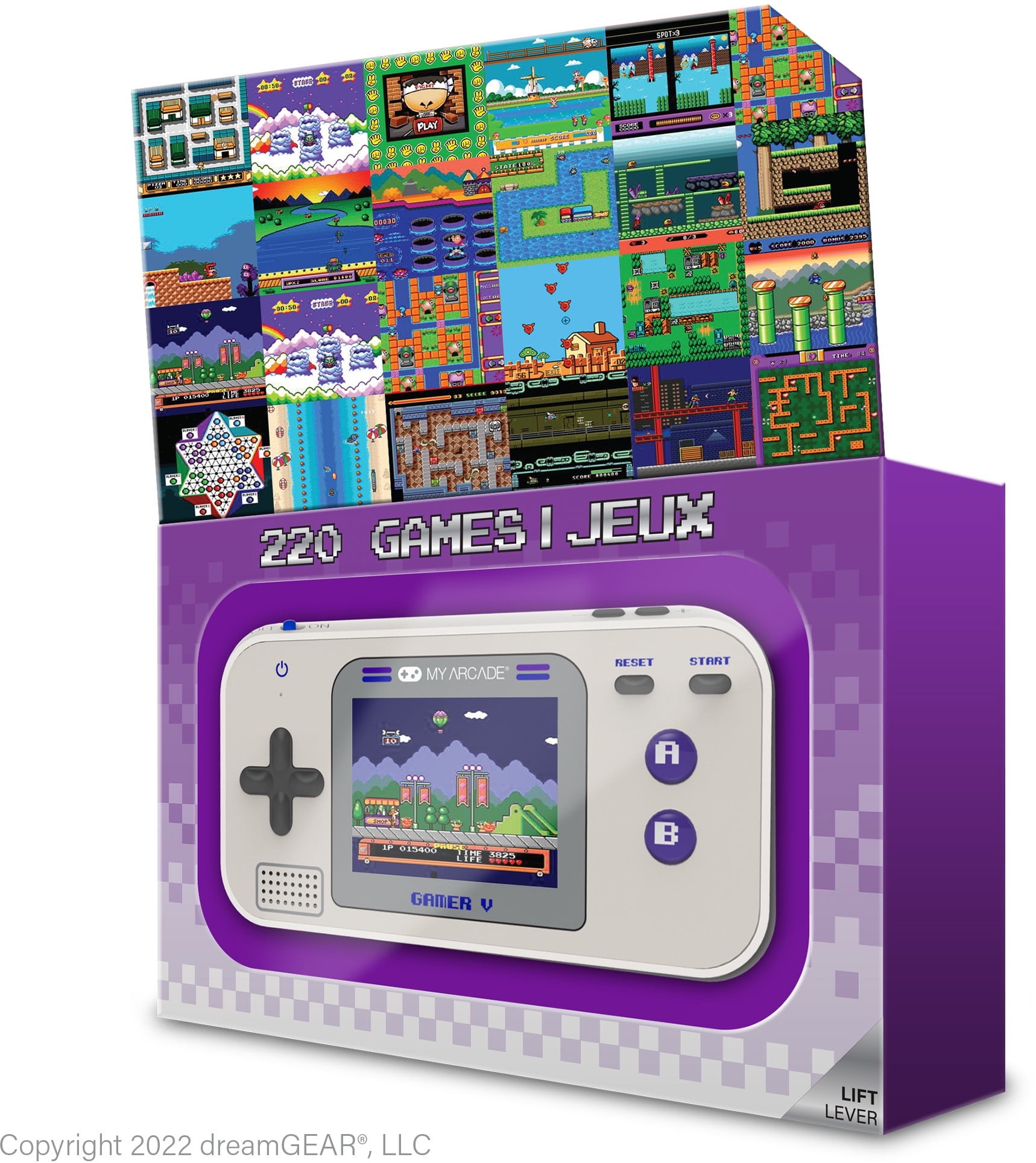 My Arcade - Gamer V Classic 220 Games Handheld Gaming System (Gray & Purple)