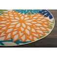 thumbnail image 4 of 4â€™ Round Orange Floral Outdoor Area Rug, 4 of 8