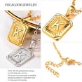 thumbnail image 4 of FOCALOOK Initial Pendant Necklace for Women Men Gold Plated Dog Tag Letter J Capital Alphabet Necklace Girlfriend Mother Wife Daughter Valentines Jewelry Gift, 4 of 8