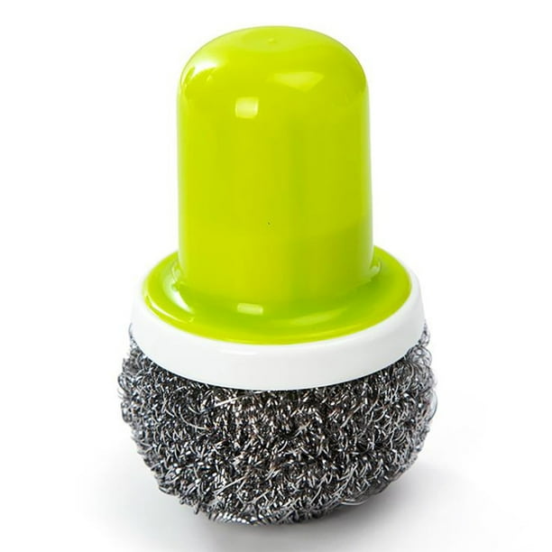 Steel wool brush with handle deals