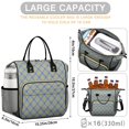 thumbnail image 5 of Blue and Brown Checkered Pattern Insulated Leakproof Lunch Box for Women, Large Lunch Bag for Tween Teen Adult, Loncheras Para Mujer for Work Beach Travel Picnic Camping, 5 of 6