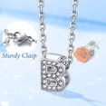 thumbnail image 3 of Silvora mujer plata esterlina inicial collar con chispeante circonita cúbica, letra B colgante collar para niñas adolescentes encanto joyería de cumpleaños, 3 of 8