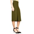 thumbnail image 2 of Made by Johnny Women's Knit Culottes Pants S OLIVE, 2 of 6