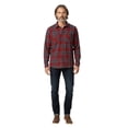 thumbnail image 5 of Turtle Bay New York Men's Burgundy Plaid  Fleece Overshirt with Chest Pockets — Button Front, 5 of 8