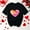 Black, variant on Women's Love Heart Graphic Tee - V-Neck Valentine T-Shirt Comfy Casual Blouse Gift