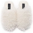 thumbnail image 4 of Seranoma Jenna Womens Ladies Fuzzy Flat Comfort Fur Thermal Indoor Outdoor Slide Home Slippers White, 4 of 7