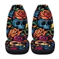 thumbnail image 5 of FOR U DESIGNS Skull Rose Print 2 Pcs Car Front Seat Covers Washable Driver Seat Cover with Backrest Scratch-Resistant Car Seat Protector Automotive Interior Accessories, 5 of 7