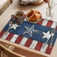 thumbnail image 3 of Independence Day Placemats Set of 12, Metal Retro Five-Pointed Stars Wood Grain Non-Slip Place Mats Washable Table Mats for Kitchen Dining Table Decorations Indoor/Outdoor, 3 of 9
