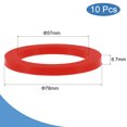 thumbnail image 2 of Unique Bargains Rondelle Plate en Caoutchouc de Silicone DN65 de 2-1/2 Pieds Connecteur Rapide Joint Rouge 10 Unités, 2 of 5