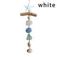 thumbnail image 2 of Floating Wood and Sea Glass Hanging Ornament Coastal Ocean Wall Art for Indoor Home Decoration 10x4 Inch White, 2 of 9