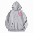 thumbnail image 6 of Towmus Cute Pink Flower Hoodie for Woman Preppy Sweatshirts Trendy Puff Print Letter Graphic Hoodies Casual Pullover Tops, 6 of 8