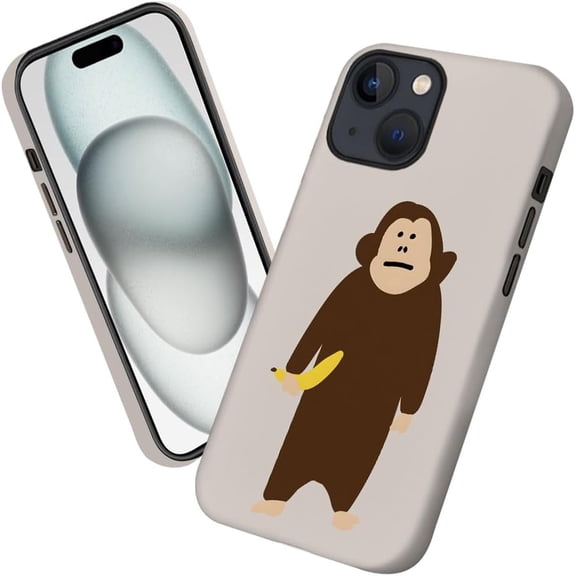 Case for iPhone 13, Cute Monkey Banana Phone Case Military-Grade Drop Protection Cover for Women Girl - Frosted
