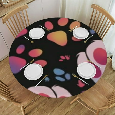 

Patifu Round Tablecloth 100% Polyester Stain-Resistant Washable Indoor Outdoor for Restaurants Weddings Parties Picnic Dining Kitchen Farmhouse Waterproof 31 -35