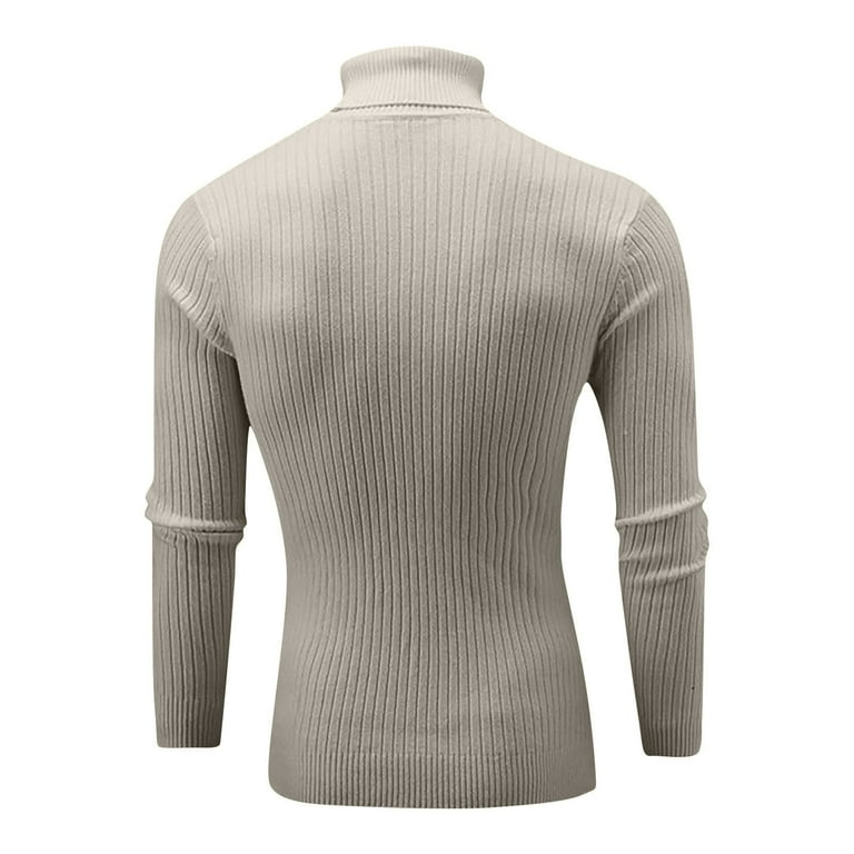 Miluxas Men Turtleneck Sweater Long Sleeve Cable Knit Sweaters