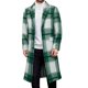 thumbnail image 1 of Kalauyu Men's Casual Notched Collar Plaid Single Breasted Wool Blend Formal Trench Top Coat, 1 of 7
