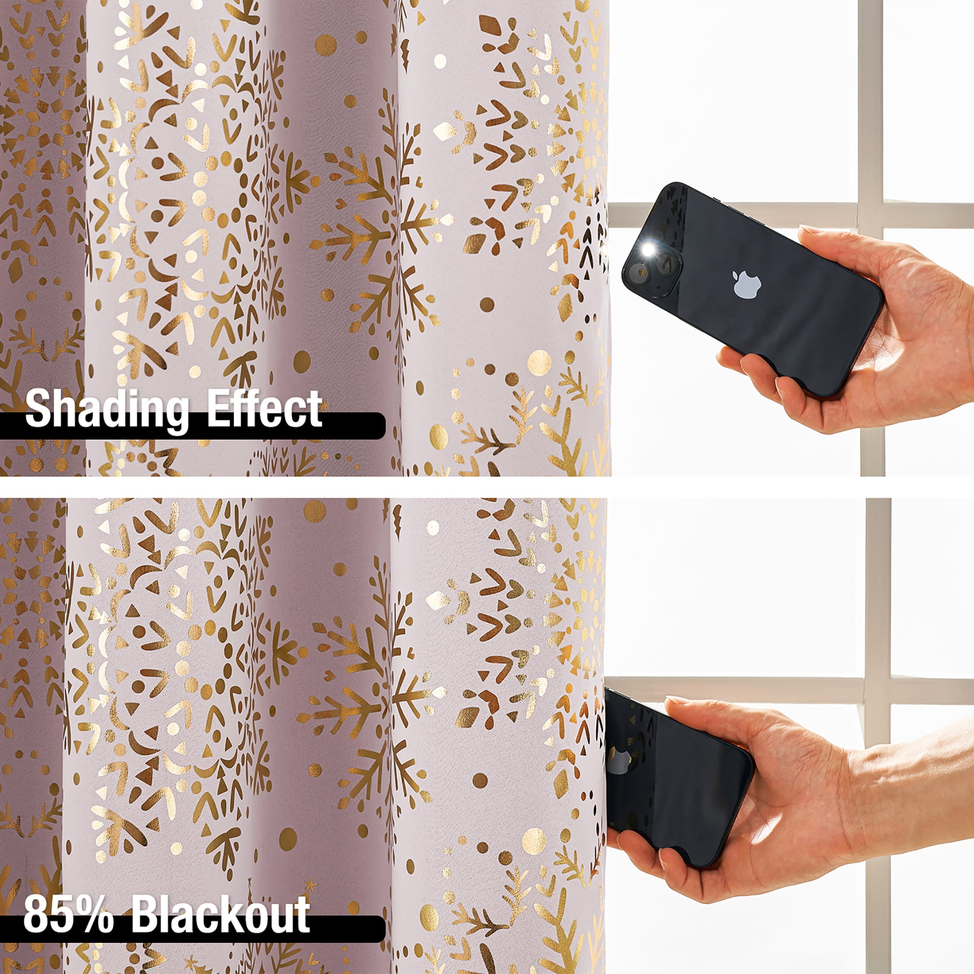 Exultantex Kids Pink Solid Print Winter Grommet Blackout Sliding Glass Door Curtain, 50" x 95" 2 Panels