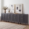 thumbnail image 2 of Aitjunz Modern TV Stand for TVs up to 80", Wood Entertainment Center w/Adjustable Shelves, 123.5"W Media Console Cabinet for Living Room, 2 of 8