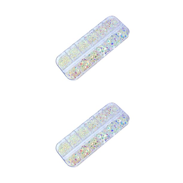 Soidarity Nail Pixie Beads Glass Flatback Crystal Rhinestones Gravel Stone Suministros de bricolaje Usos versátiles Accesorio de pedicura Type3 NO3