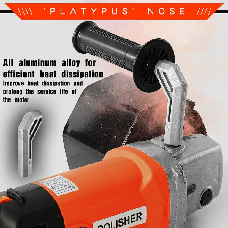 Handheld 1400W Metal Burnishing Machine,Electric Sander Polisher for Wood Stainless Steel Polishing with One Wheel,8 Variable Speed,Lock Switch