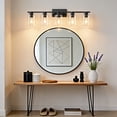 thumbnail image 2 of Deyidn 5-Light Black Vanity Lights with Globe Glass, Modern Bathroom Lighting, 2 of 10
