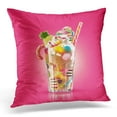 thumbnail image 1 of BOSDECO Cocktail Festif Coloré avec Bonbons Gelée Colorée Ensemble de Différents Enfants et Friandises en Cacao Taie d'Oreiller Housse de Coussin 16x16 Pouces, 1 of 1