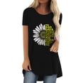 thumbnail image 2 of Mode Femme Décontractée Imprimé Col Rond T-shirt Manches Courtes Ample Blouse Pull, 2 of 5