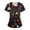 08#Black, variant on Womens Under Scrub Tops Animal Printed Scrubs Stretch Dog Cat Pattern Uniforms Cute Pattern Nursing Workwear