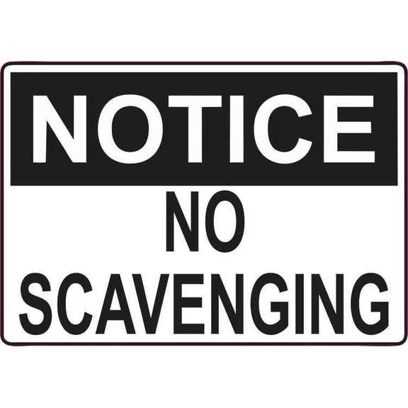 5in x 3.5in No Scavenging Sticker Vinyl Door Sign Wall Signs Stickers