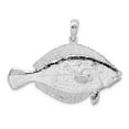 thumbnail image 4 of Auriga Fine Jewelry 925 Sterling Silver Rhodium-Plated Polished 3D Flounder Fish Pendant for Women (L-30 mm, W-40 mm), 4 of 6