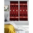 thumbnail image 3 of Red Black Boho Sheer Curtains 72 Inch Length 2 Panels for Living Room, Vintage Ethnic Tribe Abstract Art Retro Voile Kitchen Curtain Set, Luxury Privacy Drapes Window Treatment for Bedroom, 3 of 7
