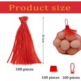 thumbnail image 2 of LxcshLjx 100Pcs Produce Mesh Bags, 20Inch Reusable Mesh Nylon Netting with Loop Closures, Red Plastic Storage Bag, Expandable Seafood Mesh Bag, Packing Supplies Net for Fruits Potato Crab Garlic Eggs, 2 of 7