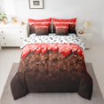 thumbnail image 2 of Castle Fairy Female Men Women Pixelated Blocks Miners Bedding Comforter Set 7pcs,Video Game Gamepads Queen Bedding Sets Super Cozy,Geometric Plaid Patchwork Queen Sheet Sets,Lightweight Room Decor, 2 of 8