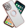 thumbnail image 3 of For Apple iPhone 16 Pro Max Transparent Chrome Edge Camera Cover Magnetic Car Mount Holder Magsafe Wireless Charging Shockproof Hybrid Case Cover Gold, 3 of 4
