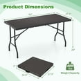 thumbnail image 3 of Costway 5 ft Folding Table Indoor Outdoor Foldable Plastic Table 4-6 Person Picnic Table Black, 3 of 10