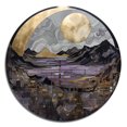 thumbnail image 2 of Designart "Golden Moonrise III" Landscape Modern Metal Round Art Living Room, 2 of 5
