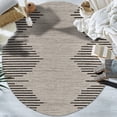 thumbnail image 6 of World Rug Gallery Area Rug Bohemian Stripe Jute Rug Carpets for Living Room Rugs for Sale - CREAM 6' Round, 6 of 8