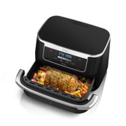 Ninja Foodi 4-in-1 Air Fryer, 7-Qt MegaZone FlexBasket, 4 Functions, Smart Finish Cook 2 Foods 2 Ways, Air Fry, Roast, DZ070 Black