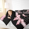 thumbnail image 4 of Manfei Chic Bowtie 7-Piece Twin Bedding,Alphabet Letters L Bedding Comforter Set,Black Reversible, 4 of 7